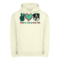 Pigment Pistachio Peace Love Border Collie Urban Hoodie - Jasminsmagicworld