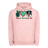 Pigment Salmon Peace Love Border Collie Urban Hoodie - Jasminsmagicworld