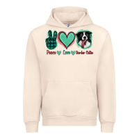 Sandshell Peace Love Border Collie Urban Hoodie - Jasminsmagicworld