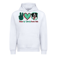 White Peace Love Border Collie Urban Hoodie - Jasminsmagicworld