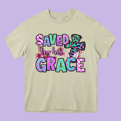 Easter Day Saved By His Grace Heavy Core Tee Designed By Oliviacreatesart