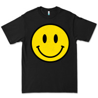 Black vintage retro happy smiley face 80's 90's aesthetic sweatshirt Premium Tee - linhVisuals