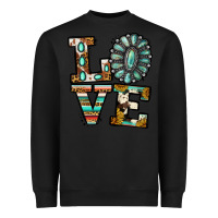 Black turquoise serape love Heavyweight Sweatshirt - Jasminsmagicworld