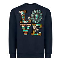 Navy turquoise serape love Heavyweight Sweatshirt - Jasminsmagicworld