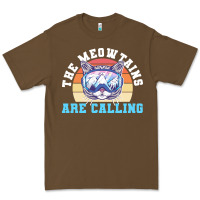 Cacao skiing t  shirt ski goggles cat the meowtains are calling skier winter Premium Tee - linhVisuals