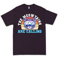 Skiing T  Shirt Ski Goggles Cat The Meowtains Are Calling Skier Winter Premium Tee | Teevron