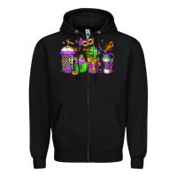 Black mardi gras crawfish coffee Zipper Hoodie - Jasminsmagicworld