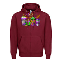Burgundy mardi gras crawfish coffee Zipper Hoodie - Jasminsmagicworld