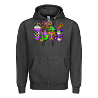 Charcoal Heather mardi gras crawfish coffee Zipper Hoodie - Jasminsmagicworld