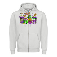 Dove Grey mardi gras crawfish coffee Zipper Hoodie - Jasminsmagicworld