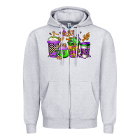 Heather Grey mardi gras crawfish coffee Zipper Hoodie - Jasminsmagicworld