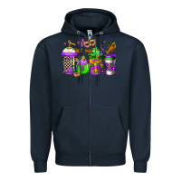 Navy mardi gras crawfish coffee Zipper Hoodie - Jasminsmagicworld
