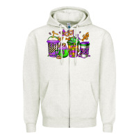 Oatmeal Heather mardi gras crawfish coffee Zipper Hoodie - Jasminsmagicworld