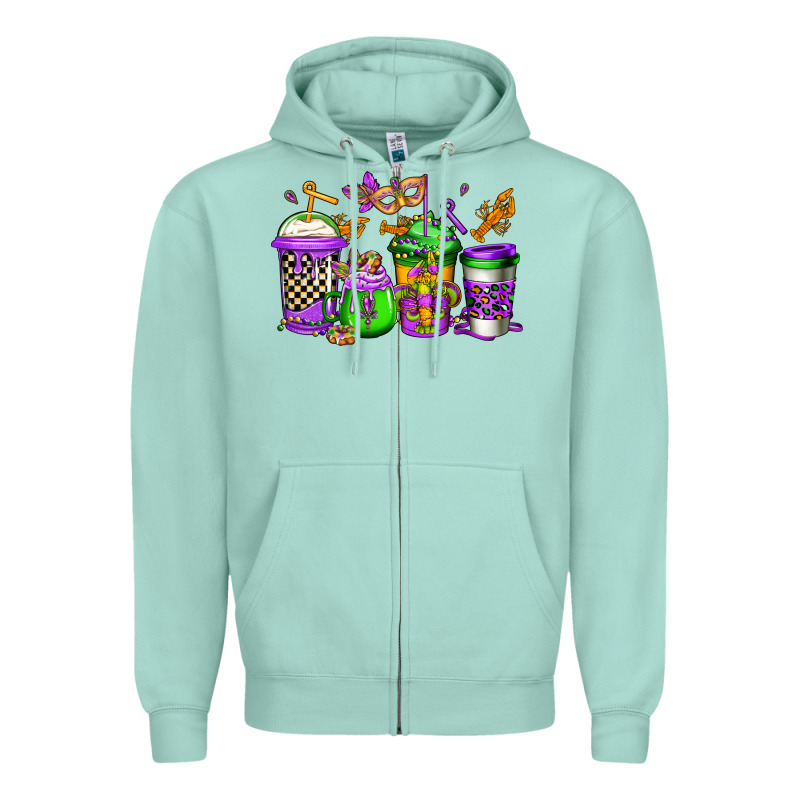 Mardi Gras Crawfish Coffee Zipper Hoodie by Jasminsmagicworld | Teevron
