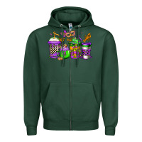 Sports Green mardi gras crawfish coffee Zipper Hoodie - Jasminsmagicworld