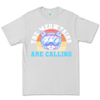 Dove Grey skiing t  shirt ski goggles cat the meowtains are calling skier winter Premium Tee - linhVisuals