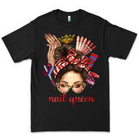 Black nail queen messy bun with crown bbs Premium Tee - BundleAndBundleShop