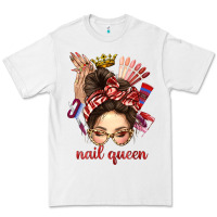 White nail queen messy bun with crown bbs Premium Tee - BundleAndBundleShop