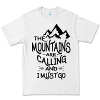 White the mountains are calling and i must go   black Premium Tee - linhVisuals