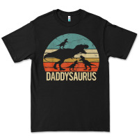 Daddy Dinosaur Daddysaurus 3 Three Kids Xmas Christmas Gift T Shirt Premium Tee | Teevron