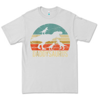 Dove Grey daddy dinosaur daddysaurus 3 three kids xmas christmas gift t shirt Premium Tee - linhVisuals