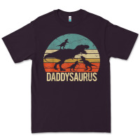 Plum daddy dinosaur daddysaurus 3 three kids xmas christmas gift t shirt Premium Tee - linhVisuals