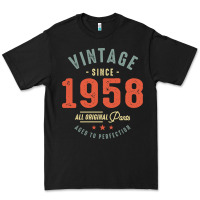Black Vintage Since 1958 - 64th Birthday Retro Classic Premium Tee - linhVisuals