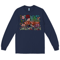 Navy fram fresh christmas trees Long Sleeve Tee - SublimationCraftShop