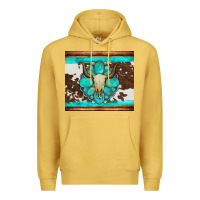 Antique Gold bull skull and turquoise cowhide tumbler Premium Hoodie - Artiststas