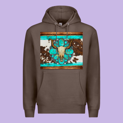 Bull Skull And Turquoise Cowhide Tumbler Premium Hoodie Designed By Artiststas