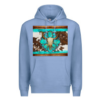 Colony Blue bull skull and turquoise cowhide tumbler Premium Hoodie - Artiststas