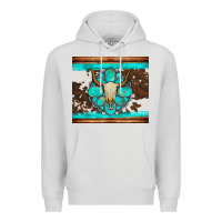Dove Grey bull skull and turquoise cowhide tumbler Premium Hoodie - Artiststas