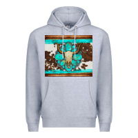 Heather Grey bull skull and turquoise cowhide tumbler Premium Hoodie - Artiststas