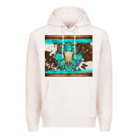 Pale Pink bull skull and turquoise cowhide tumbler Premium Hoodie - Artiststas