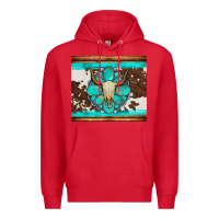 Red bull skull and turquoise cowhide tumbler Premium Hoodie - Artiststas