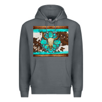 Rock bull skull and turquoise cowhide tumbler Premium Hoodie - Artiststas