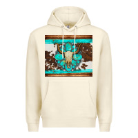 Sandshell bull skull and turquoise cowhide tumbler Premium Hoodie - Artiststas