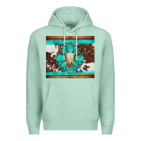 Seafoam bull skull and turquoise cowhide tumbler Premium Hoodie - Artiststas