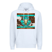 White bull skull and turquoise cowhide tumbler Premium Hoodie - Artiststas