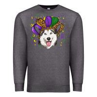 Charcoal Heather mardi gras hat husky Premium Sweatshirt - RanaPortraitStore