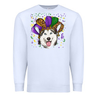 White mardi gras hat husky Premium Sweatshirt - RanaPortraitStore