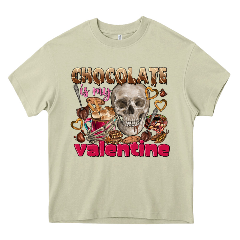Skull Chocolate Is My Valentine Heavy Core Tee by FaDigitalArtStudio | Teevron