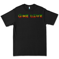 Black one love rasta reggae music rastafarian lover jamaica peace t shirt Premium Tee - linhVisuals