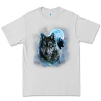 Dove Grey t shirt, grey wolf hunting ground, icy moon, forest, galaxy Premium Tee - linhVisuals