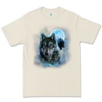 T Shirt, Grey Wolf Hunting Ground, Icy Moon, Forest, Galaxy Premium Tee | Teevron