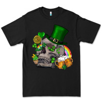 Black St Patrick's Day boho skull Premium Tee - FaDigitalArtStudio