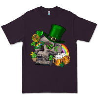 Plum St Patrick's Day boho skull Premium Tee - FaDigitalArtStudio