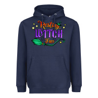 Navy resting witch face Heavyweight Hoodie - Jasminsmagicworld