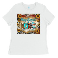 White Registered Nurse Tumbler Ladies Tee - BundleAndBundleShop