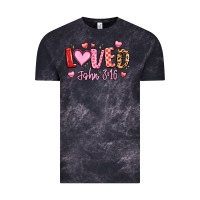Cloud Black loved john 3 16 Vintage Tee - LillyAllenDesigns